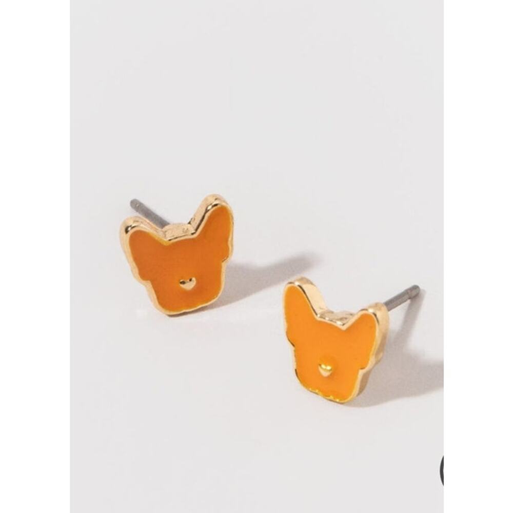 Hello Franki Yellow Frenchie Necklace and earring set